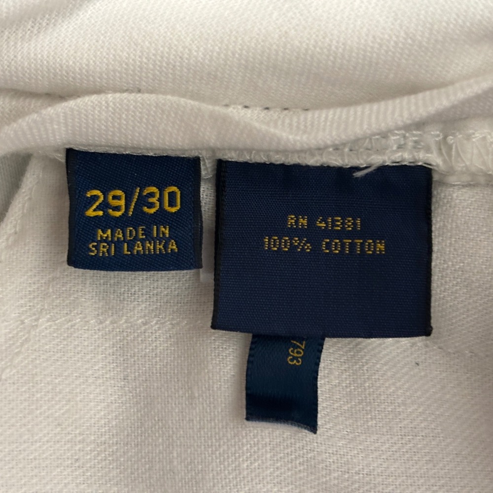 Polo Ralph Lauren Bedford Chino Mens 29/30 White Straight Fit Cotton Twill Pants - Picture 6 of 15